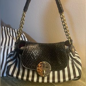 henri bendel Signature Striped Handbag